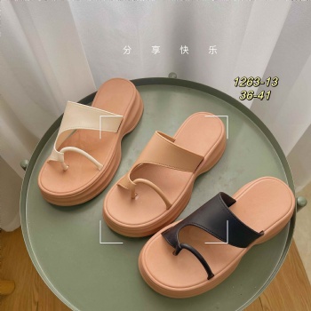 Woman PVC Slippers Open Toe Comfortable Thick Bottom