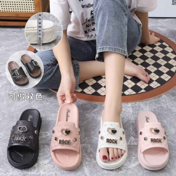 fashion Women Open toe Mid-heel PVC Slippers