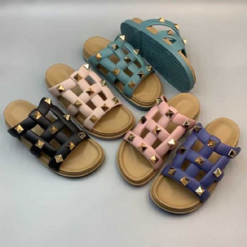 Women Fashion Colored Peep Toe Pvc Slippers Sandals