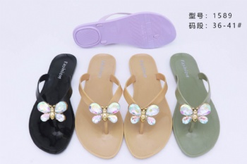 Women Flip Flops PVC Beach Slippers Flat Slide