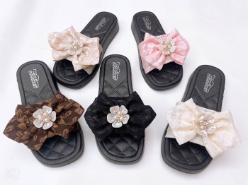 Women Bowknot PVC Slippers Fashion Comfortable