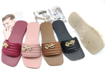 PVC Square Toe Slippers Women Comfort Casual