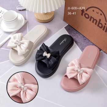 2025 Summer Women's PVC Slippers with Bow Casual