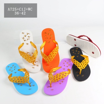 Colorful Flat PVC Flip Flops for Women Beach Shoes