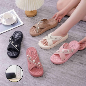 simple elegant ladies outdoor PVC slipper for women summer open toe slides wholesale