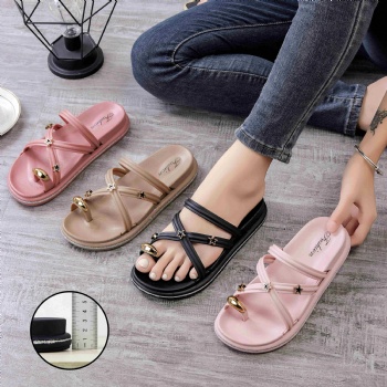 Fashion Women's Slippers Flatform Open Toes Shoes Platform Wedge Modern Slippers PVC Slides Soft Non-slip Slippers