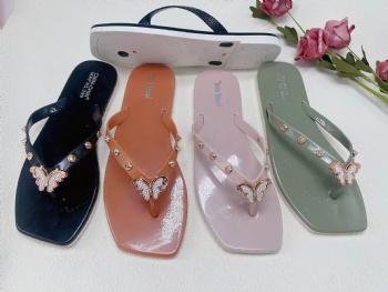 Summer Cute Ladies Flower Plastic Flip Flop Shoes Outdoor Casual Beach Cheap Women Jelly Shoes Slipper