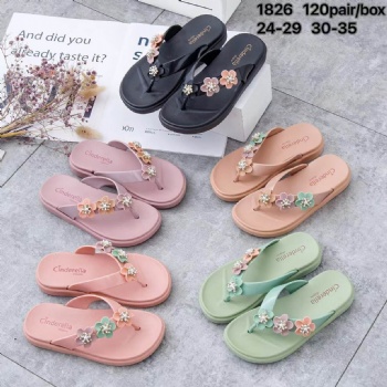 Slide Shoes Pvc Nice Girl Sole Flat Fashion Lady Slipper And Woman Plastic Flip-flops