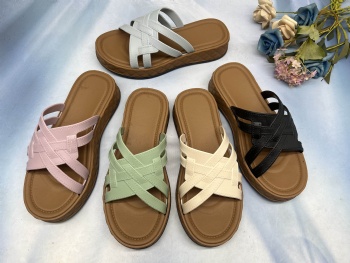 Summer new women's flat slippers PVC slippers