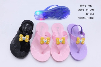 PVC Children's Flip-Flops Little Girl Cartoon Cute Non-Slip With Light