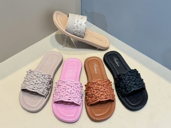 women fashion flat slippers lady good quality naked upper slide slippers made in china wholesale