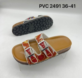 pvc lady slippers fashion women shoes buckle design adjustable upper design slippers made in china