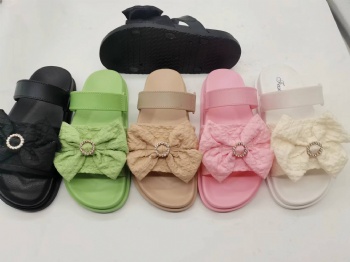 Woman Summer Bowknot Slippers Open Toe PVC