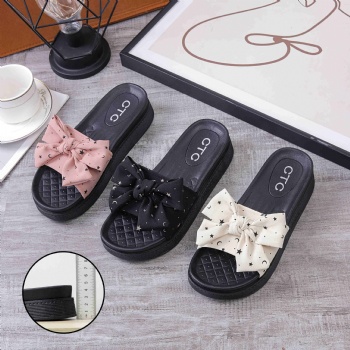 2025 Summer Women's Outdoor PVC Slippers with Bow Casual