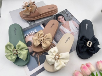 Women Summer Bowknot Slippers PVC Comfortable Good quality