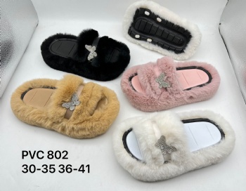 winter season lady slippers fashion women cotton pvc slippers girls beautiful fur fuzzy slippers