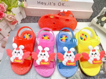 cute baby sandals sunflower colorful children sandals small size kids shoes with sound rabbit slippers