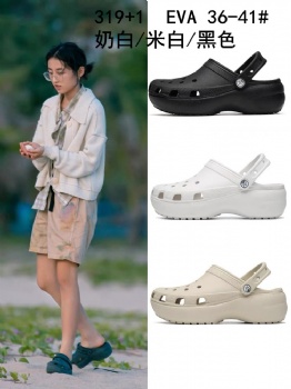 comfortable black and white lady crocs slippers flat women slippers boys garden shoes made in china