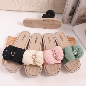 Factory Direct Wholesale square toe slippers lady fashion pvc slippers sandals flat slippers ladies