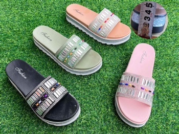 Women's Slippers High Fashion Neon PVC Shiny Women Shoes Rainbow Slippers Bling Colorful Spangle Fancy Flip Flops Pink 8