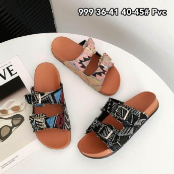 Women Hollowed Out Sandals Middle Heel PVC Colorful  Slippers Beach Shoes