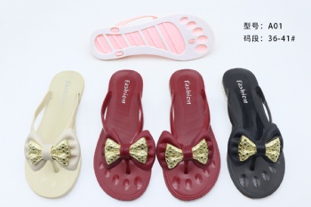 Fashion Outside Non-slip New PVC Sole Design Flat Flip-Flop Ladies Slippers