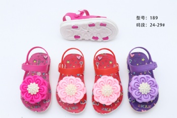 Children's sandals Double button Leather strap with iron buckle Crystal material Customizable strap surface