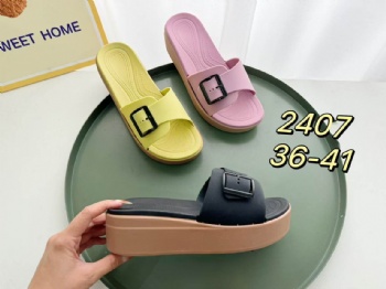 Latest design new styles thick soles ladies slippers shoes ladies pvc for women