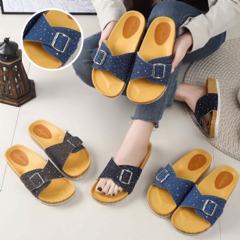 khaki sole lady slippers classical women shoes wide sole lady comfortable slippers made in china