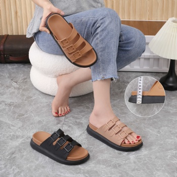 Woman Summer Slippers Open Toe PVC Comfortable Bottom Slippers Casual