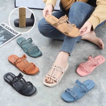 Ladies Shoes Flat Casual Outdoor PVC Shoes Good Quality Flat Slippers women