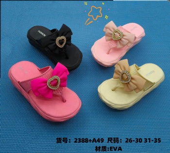 EVA Children'S Slippers Summer Bow Girl Cute Non-Slip Soft Bottom Kids Flip-Flops