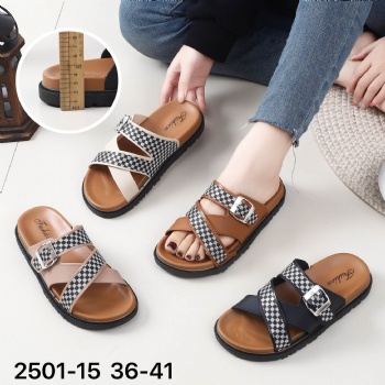 Fashion Outside Non-slip New PVC Sole Design Cross Band Ladies Slippers