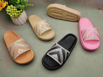 rhinestones lady slippers comfortable women wide shoes shiny bling girls slippers manufactured in china